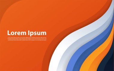 Modern renkli akış posteri. Renk arkaplanında dalga sıvısı şekli. Vektör grafik illüstrasyonu