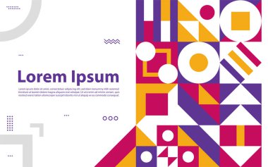 Retro Geometrik Kapaklar. Soyut şekil kompozisyonu. Vektör grafik illüstrasyonu