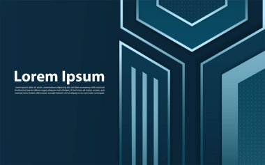 Koyu mavi soyut kavram çokgen teknoloji geçmişi. Vektör grafik illüstrasyonu