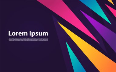Renkli vektör geometrik soyut arka plan. Web arkaplanı, tasarım unsuru, iniş sayfası ve sosyal medya unsuru için uygulanabilir. Grafik tasarım ögesi