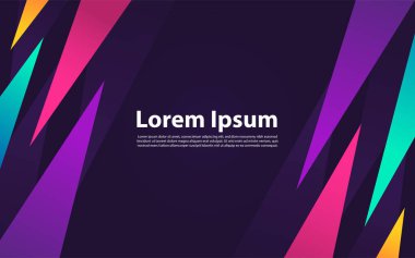 Renkli vektör geometrik soyut arka plan. Web arkaplanı, tasarım unsuru, iniş sayfası ve sosyal medya unsuru için uygulanabilir. Grafik tasarım ögesi