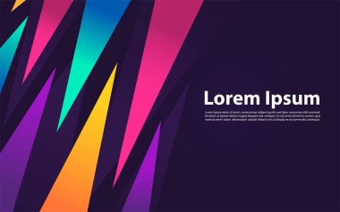 Renkli vektör geometrik soyut arka plan. Web arkaplanı, tasarım unsuru, iniş sayfası ve sosyal medya unsuru için uygulanabilir. Grafik tasarım ögesi