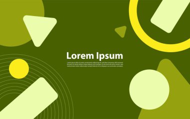 Yeşil geometrik arkaplan vektör tasarımı. Şekilli soyut kompozisyon. Grafik tasarım ögesi