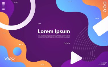 Gradyan geometrik elementlere sahip soyut arkaplan 3D şekilli. Grafik tasarım ögesi