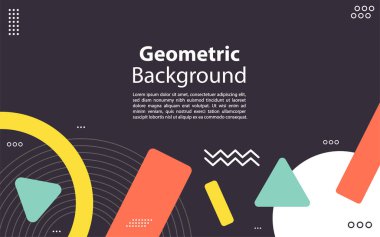 Soyut renkli geometrik izometrik arkaplan. Grafik tasarım elementi. Vektör illüstrasyonu