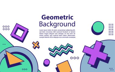 Elementlerle dolu modern Memphis geçmişi. Grafik tasarım elementi. Vektör illüstrasyonu