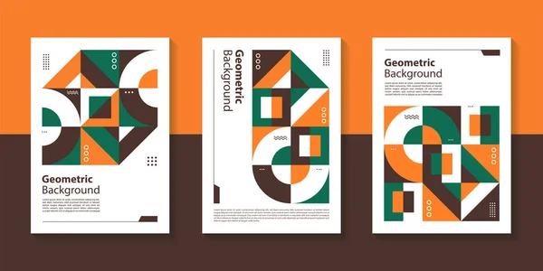 Set Von Geometrischen Retro Hüllen Abstrakte Formkomposition Grafisches Gestaltungselement — Stockvektor