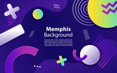 Memphis ve hipster stili grafik geometrik elementler. Grafik tasarım elementi. Vektör illüstrasyonu