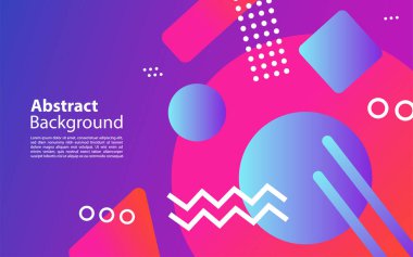 Gradyan geometrik elementlere sahip soyut arkaplan 3D şekilli. Grafik tasarım ögesi.