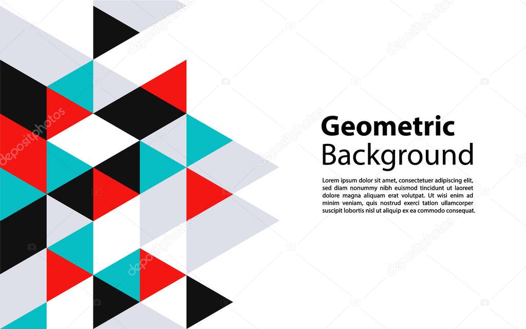 Geometric background bright colors and dynamic shape compositions. Graphic design element