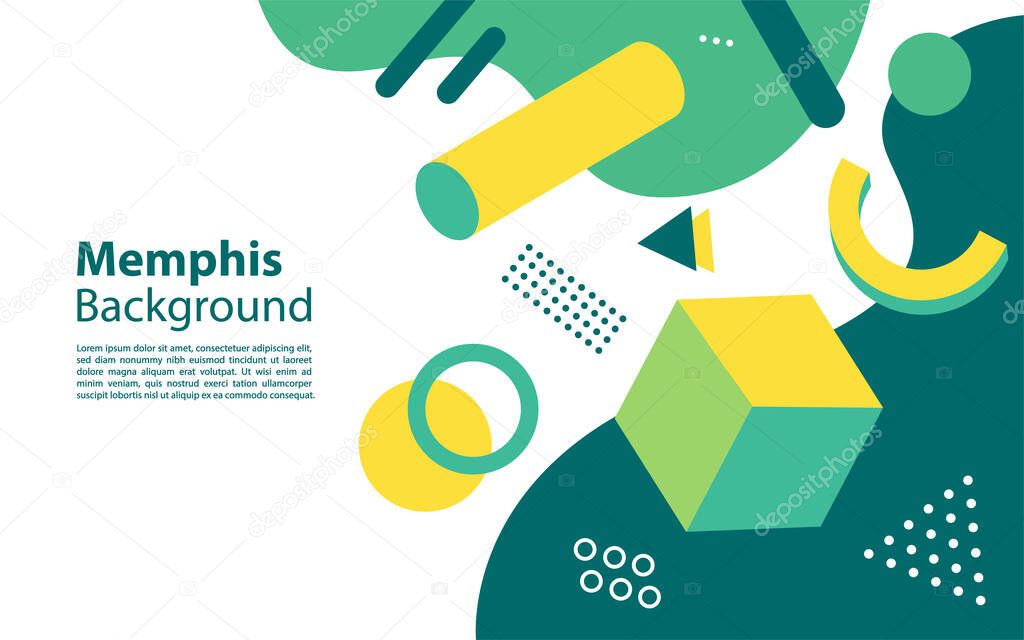 Geometric design and memphis style elements. Graphic design element. Vector illustration