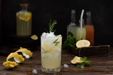 Buzlu taze sıkılmış limonata, taze limon ve nane.