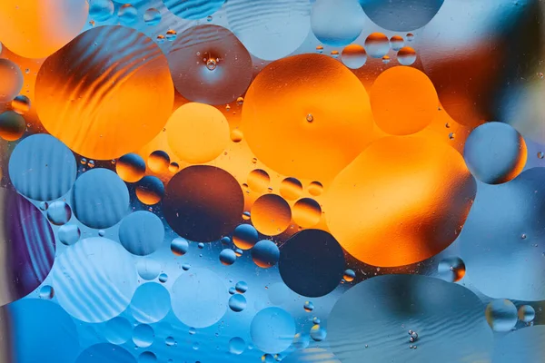 Fondo Abstracto Con Colores Vibrantes Experimente Con Gotas Aceite Agua — Foto de Stock