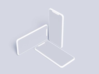 Iphone front side drawing isolated on white background