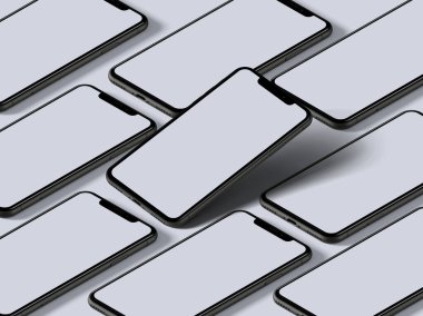 Beyaz arkaplanda iPhone ön yüzü çizimi izole edildi