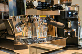 Stylová kovová káva espresso výrobu stroj vaření šálek kávy