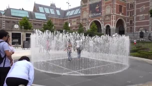 Fonte Rijksmuseum Amsterdã Amsterdã Holanda Julho 2017 — Vídeo de Stock