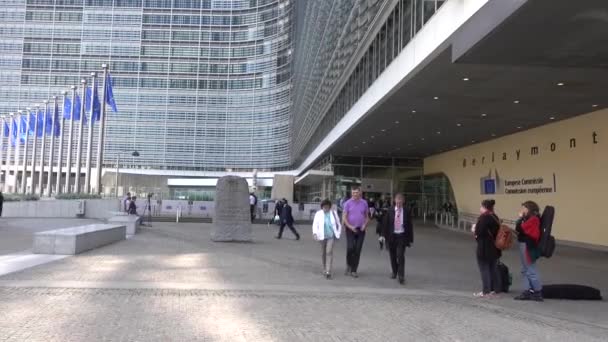 Edificio Della Commissione Europea Ingresso Bruxelles Belgio Luglio 2019 — Video Stock