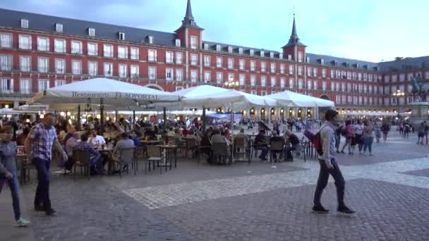 Soirée Madrid Plaza Mayor Madrid Espagne Mai 2017 — Video