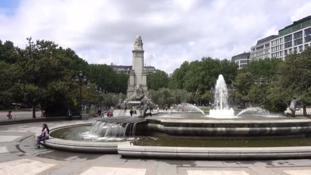 Madrid Monument Miguel Cervantes Sur Place Espagne Madrid Espagne Mai — Video