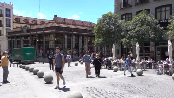 Café Freien Auf Der Straße Von Madrid Madrid Spanien Mai — Stockvideo