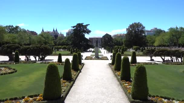 Plaza Parterre Parque Retiro Madrid — Stockvideo