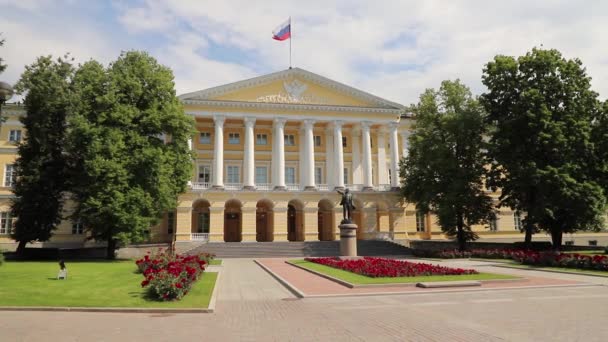 Saint Petersburg Smolny Tarihi Anıt Müzesi Saint Petersburg Hükümeti Yaz — Stok video