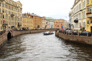 Saint Petersburg, Moika nehri, yaz günü. Rusya, Saint Petersburg Temmuz 2020