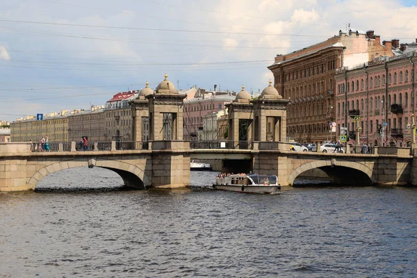 San Petersburgo Río Fontanka Puente Lomonosov Día Verano Rusia San — Foto de Stock