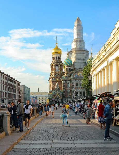 Cathedral Resurrection Christ Blood Church Savior Blood Embankment Griboyedov Canal — Stock Photo, Image