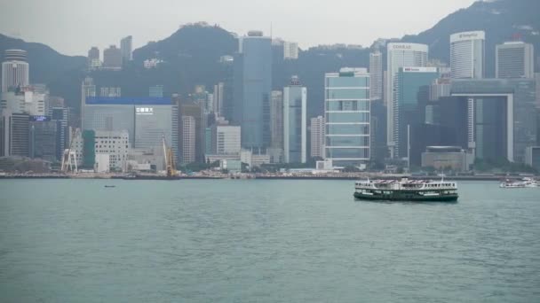 Porto Hong Kong Victoria Vista Sui Grattacieli Hong Kong Cina — Video Stock