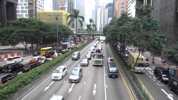 Tráfego Automóveis Hong Kong Gloucester Road Hong Kong China Novembro — Vídeo de Stock