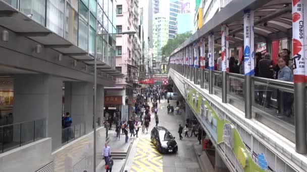 Hong Kong Escaladeira Central Nível Médio Trânsito Rua Estilo Vida — Vídeo de Stock