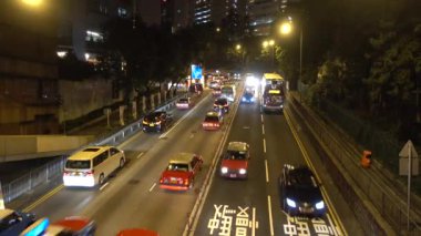 Hong Kong 'da araba trafiği. Hong Kong, Çin Kasım 2019