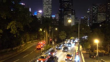 Hong Kong 'da araba trafiği. Hong Kong, Çin Kasım 2019