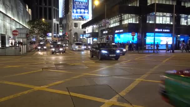 Tráfego Automóveis Hong Kong Noite Hong Kong China Novembro 2017 — Vídeo de Stock