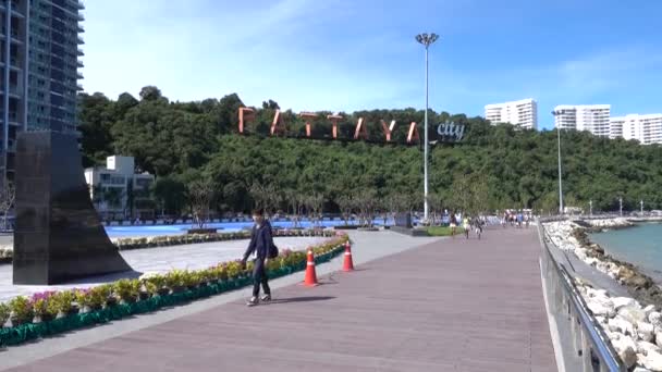 Pattaya Stad Alfabet Pratumnak Heuvel Pattaya Thailand Maart 2020 — Stockvideo