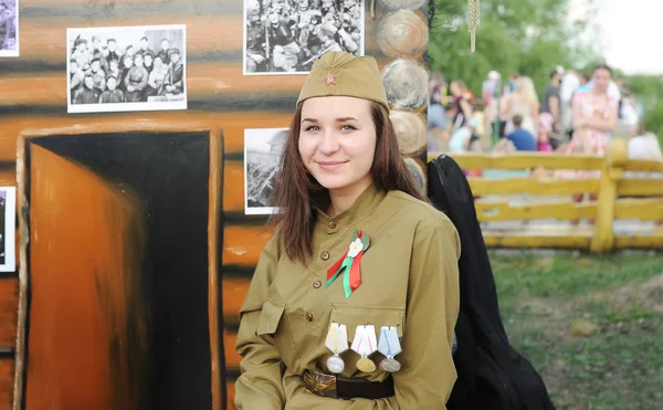 Gomel Bielorrússia Maio 2018 Reconstrução Eventos Segunda Guerra Mundial Espetáculo — Fotografia de Stock