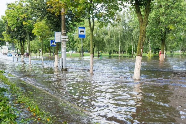 Сильні Зливи Хіт Багатьох Частинах Білорусь Європі Дороги Закриті Через — стокове фото