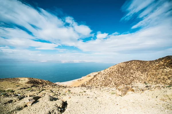 Malowniczy widok z panoramy Morza Martwego w Jordanii — Zdjęcie stockowe
