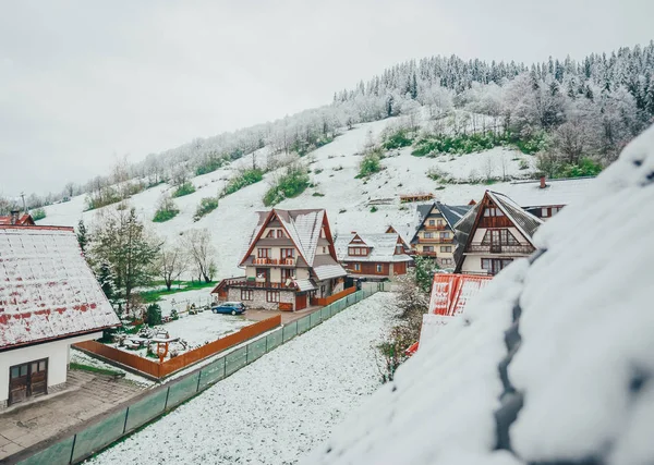 Dag dorp in de winter. Top View. — Stockfoto