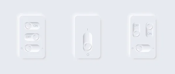 Uzaktan kumandalı, asgari neomorfizm tarzı. Düğmelerin dikey ve yatay düzenlenmesiyle düzenlenebilir şablon. Mobil site uygulaması için. Gerçekçi arayüz beyaz arka plan. 3d