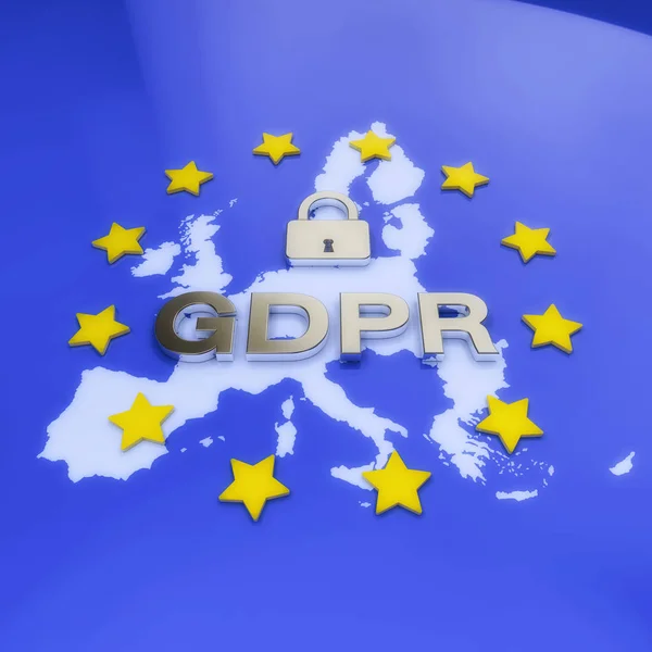 Представление Общего Регламента Защиты Данных Gdpr Замком Фоне Европейского Союза — стоковое фото