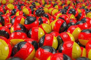 3D render - Almanya bayrağı ile futbol topları - futbol topları