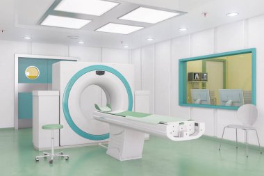 3D render bir bilgisayarlı tomografi (Ct) tarama Oda