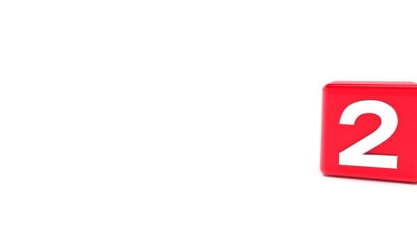 红色立方体的录影动画与 2018 2019 在白色背景 代表新年2019 — 图库视频影像