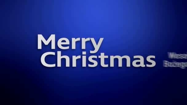 Видео Анимация Облака Слов Сообщением Рождеством Христовым Разных Языках Синем — стоковое видео