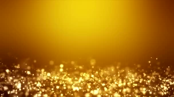 Video Animazione Natale Luce Dorata Brillare Particelle Bokeh Sfondo Dorato — Video Stock