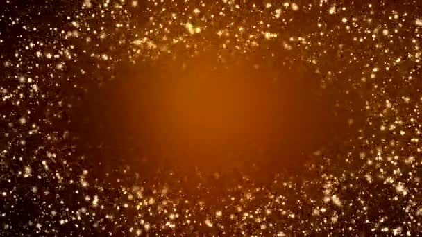 Video Animation Christmas Golden Light Shine Particles Bokeh Golden Background — Stock Video