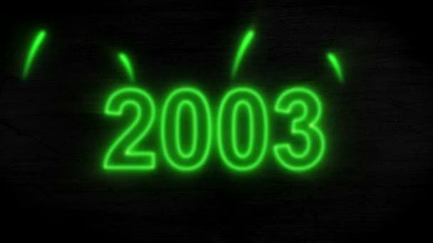 Conto Alla Rovescia Neon Astratto Dall Anno 2000 Nuovo Anno — Video Stock
